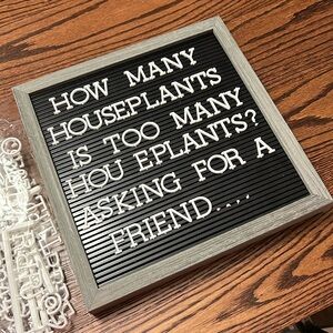 Letter board gray and black with white letters